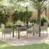 VidaXL Set de masă pentru grădină 5 pcs Gri deschis Rattan poli