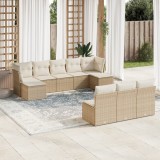 Gossi set canapele de gradina cu perne, 10 piese, bej, poliratan