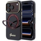 Husa MagSafe pentru Apple iPhone 18 Pro Max / 17 Pro Max, Guess, Ring Stand Script Metal Logo, Visinie