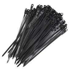 Set 100 Coliere de Plastic Negru 5x150mm cu Cap Montabil 14K054 XXM foto