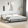 VidaXL Cadru de pat cu sertare gri sonoma 200x200 cm lemn prelucrat
