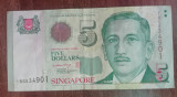 M1 - Bancnota foarte veche - Singapore - 5 dolari