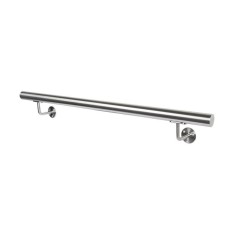 Kit mana curenta din inox pentru perete, diametru 42,4 mm, lungime 1500 mm, cu 2 suporti de mana curenta, finisaj lucios