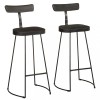 Gossi scaune de bar 2 buc negru 49x43x103 cm lemn masiv mango