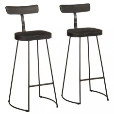 vidaXL Scaune de bar 2 buc Negru 49x43x103 cm Lemn masiv Mango