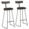 Gossi scaune de bar 2 buc negru 49x43x103 cm lemn masiv mango