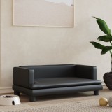 Gossi pat de caini, negru, 80x45x30 cm, piele ecologica