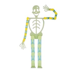 Suport pentru telefon mobil, jucarie de decompresie pentru adulti, tip schelet luminos de Halloween, verde, lungime 17 cm foto