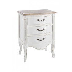 Comoda 3 sertare lemn alb natur Justine 50x35x66 cm