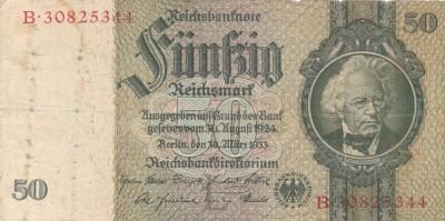GERMANIA 50 reichsmark 1933 VF!!! foto