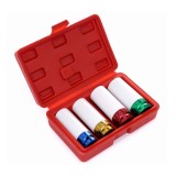 Set chei tubulare impact pentru jante 17/19/21/22 mm, 1/2", 4 piese, Kraft