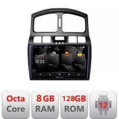 Navigatie HHyundai Santa Fe 2000-2006 Android Octa Core Qualcomm 2K Qled 8+128 DTS DSP 360 4G Optical CarStore Technology
