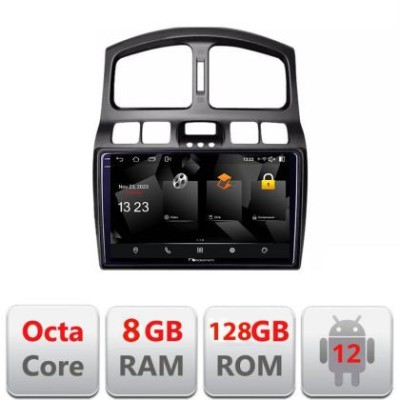 Navigatie HHyundai Santa Fe 2000-2006 Android Octa Core Qualcomm 2K Qled 8+128 DTS DSP 360 4G Optical CarStore Technology foto