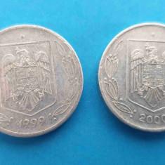 Lot x 2 monede din aluminiu 500 Lei 1999 & 500 Lei 2000