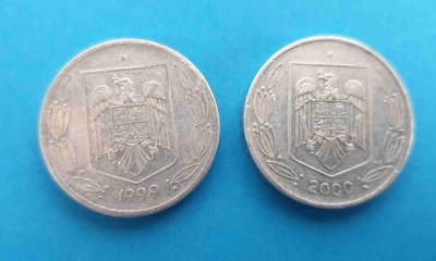 Lot x 2 monede din aluminiu 500 Lei 1999 &amp;amp; 500 Lei 2000 foto