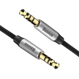 Cumpara ieftin Cablu BASEUS Mufa AUX 3,5 mm (tata) la Mufa 3,5 mm (tata) CAM30-CS1 1,5 m negru argintiu