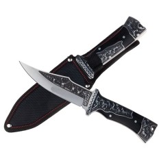 Cutit de vanatoare, design ornament vanatoare, 27.5 cm, negru