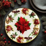Tava decorativa din plastic &ndash; model floare de poinsettia &ndash; 37,5 cm Best CarHome