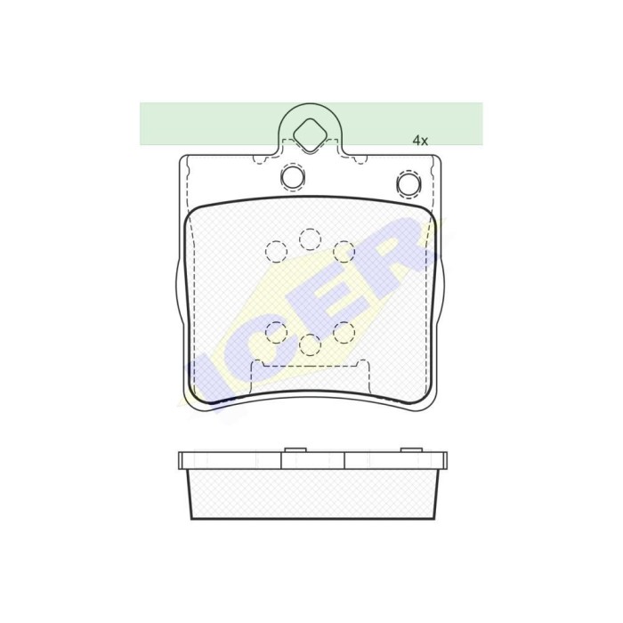 Set placute frana spate Mercedes Clasa C W202/S202, 192001; Clasa C W203/CL203/S203 202007; Clasa CLC CL203, 202011; Clasa CLK A208/C209, 192010;