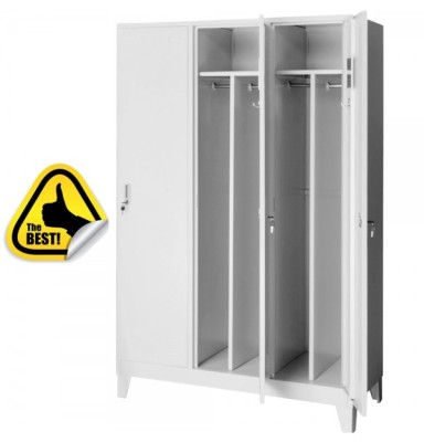 VESTIAR COMPARTIMENTAT METALIC CU PICIOARE SI 3 USI, 1200x500x1920 mm (LxlxH), Asamblat, Plus foto