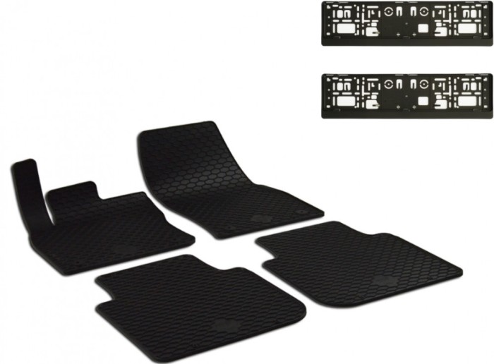 Set Covorase Auto Cauciuc Umbrella Pentru Skoda Kodiaq (2017-) Volkswagen Tiguan Allspace (2017-) Seat Tarraco (2019-) + Suport Numar Inmatriculare Me