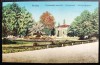 Buzias 1926 ? - Promenada parcului - Park-Korzo - printata, color, circulata la Timisoara, timbru intact, editura Ioan Chladni Salon de Moda