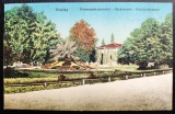 Buzias 1926 ? - Promenada parcului - Park-Korzo - printata, color, circulata la Timisoara, timbru intact, editura Ioan Chladni Salon de Moda