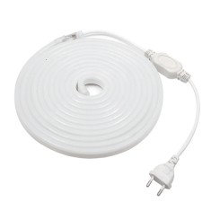 Banda led neon flexibila 5 metri, 6500k, 8-10w metru, IP67, alimentare 220v