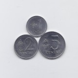 Lituania lot 3 monede 1991 UNC