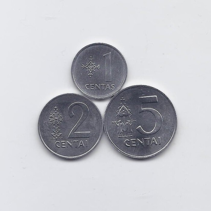 Lituania lot 3 monede 1991 UNC
