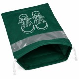 Cumpara ieftin Sac verde 36 x 27 cm pentru depozitare incaltaminte, cu snur si fereastra transparenta