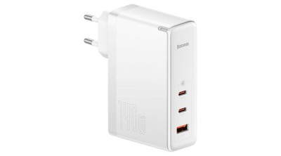 &amp;Icirc;ncărcător de perete Baseus GaN5 Pro 2xUSB-C + USB, 140W (alb) foto