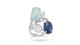 Cumpara ieftin Inel Masiv din Argint 925 cu Lapis Lazuli, Piatra Lunii E i Acvamarin , Enchanted Winter Branch