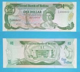 Belize 1 Dollar 1987, Stema Modificata, UNC, Seria A/15, Regina Elisabeta II, Bancnota Straina