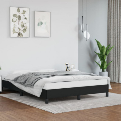 Cadru de pat, negru, 140x190 cm, piele ecologica GartenMobel Dekor foto