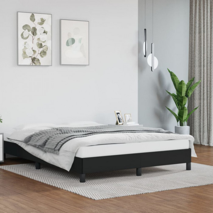 Cadru de pat, negru, 140x190 cm, piele ecologica GartenMobel Dekor
