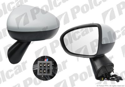 Oglinda exterioara Opel Meriva B, 06.2010-01.2014; Meriva B, 01.2014-, montare dreapta, reglaj electric; grunduit; incalzit; sticla convexa; 6 gauri foto