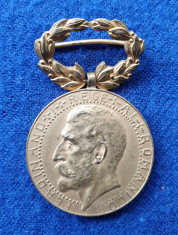 Medalia Regele Ferdinand Rasplata Muncii pt Constructiuni Scolare 1923 Decoratie foto