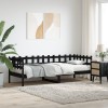 Gossi pat de zi, negru, 80x200 cm, lemn masiv de pin