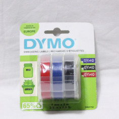 Dymo Embossing Labels Multi-Pack 9mm red blue black originale sigilate