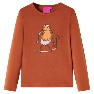 Tricou pentru copii cu m&amp;acirc;neci lungi, coniac, 140 foto