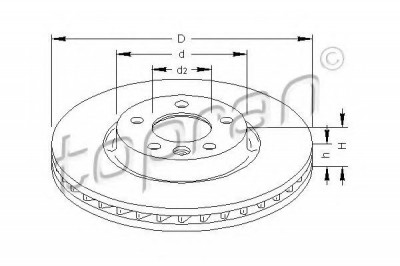 Disc frana VW TRANSPORTER V caroserie (7HA, 7HH, 7EA, 7EH) (2003 - 2016) TOPRAN 110 429 foto