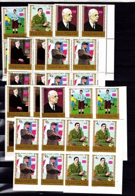 Yemen 1970 Charles de Gaulle perf.+imperf. x 4 in blocks MNH DA.009 foto