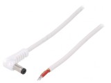 Cablu Alimentare Alb 1,5m 5,5/1,7 DC Mufă Unghi 1x1mm2