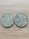 Moneda Romania 50 lei 1992 -Ambele variante