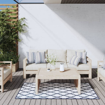Covor de exterior, bleumarin/alb, 80x150 cm, design reversibil GartenMobel Dekor foto