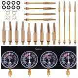 Kit tester si sincronizare carburatoare, set 4 manometre, 26 elemente, Geko G30071