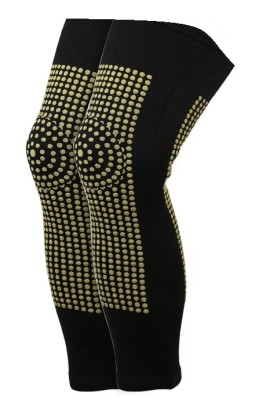Set genunchiere lungi cu turmalina, elastice, usoare de purtat, auto incalzire genunchi, unisex, 42 cm lungime, marime universala, 2 bucati foto