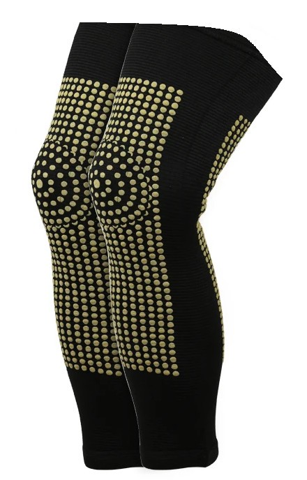 Set genunchiere lungi cu turmalina, elastice, usoare de purtat, auto incalzire genunchi, unisex, 42 cm lungime, marime universala, 2 bucati