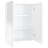Cumpara ieftin Dulap de baie cu oglinda, alb stralucitor, 60x15x75 cm, MDF